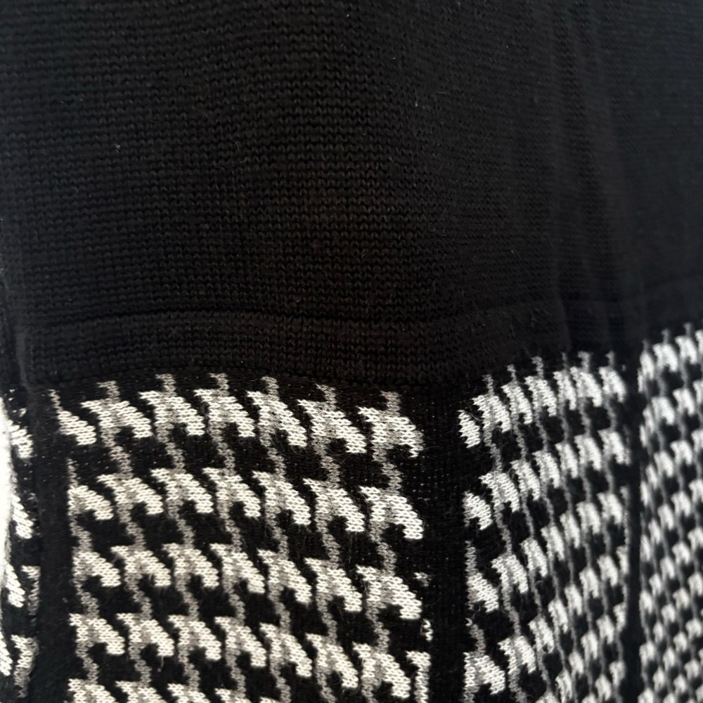 Calvin Klein Houndstooth Knit Fit & Flare Dress Sleeveless Black White Small - Picture 15 of 16
